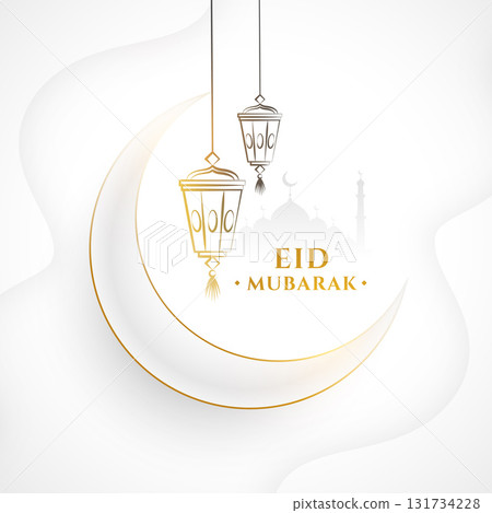 islamic festival eid mubarak white background design islamic festival eid mubarak white background design 131734228