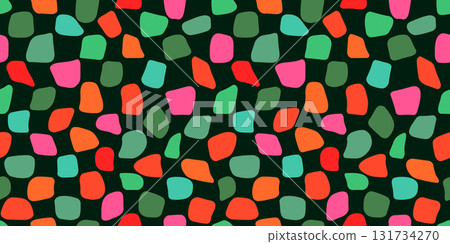 Fun Red, Green and Pink Organic Shapes on Dark Background, Christmas Distorted Check Vector Seamless Pattern Fun Red, Green and Pink Organic Shapes on Dark Background, Christmas Distorted Check Vector Seamless Pattern 131734270