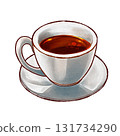Watercolor raster illustration of a cup of tea Watercolor raster illustration of a cup of tea 131734290