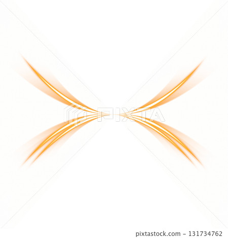橙色彎曲光束十字燈，透明背景 131734762