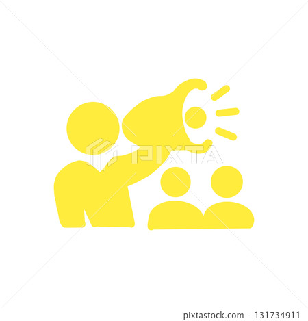 “黃色商業圖標集（簡單設計）代表人物、對話和指導” 131734911