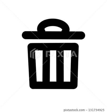 簡單的垃圾桶圖示/單色插圖代表刪除和組織 131734925