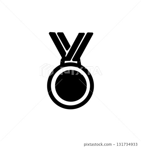 A simple medal icon illustration symbolizing victory, achievement, and recognition 131734933