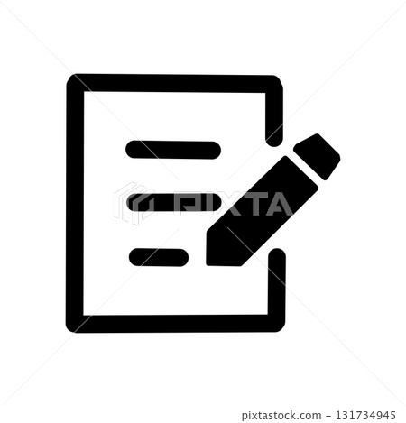鉛筆和紙圖示插圖代表筆記、編輯和寫作 131734945