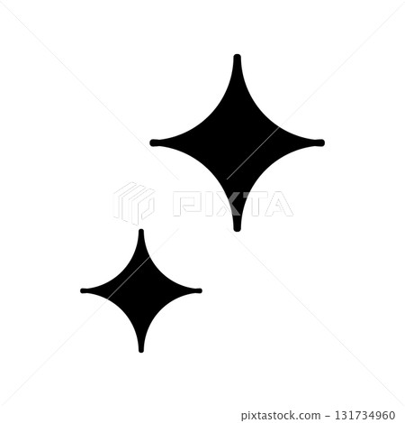 閃閃發光的標記圖標插圖，代表光明、潔淨和新鮮 131734960