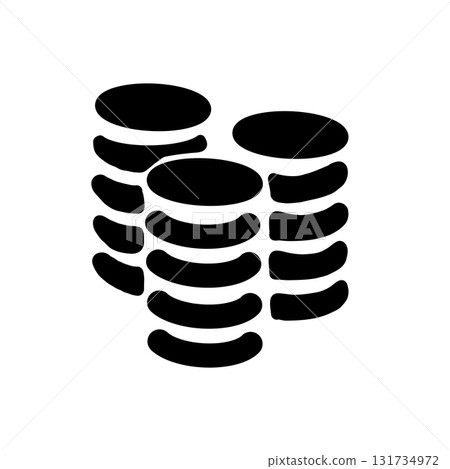 Icon illustration of stacked coins representing money, assets, and savings Icon illustration of stacked coins representing money, assets, and savings 131734972