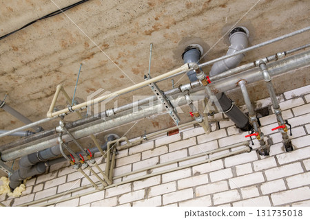 Overhead industrial plumbing and heating system 131735018