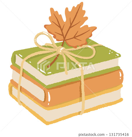Stack of Books Illustration with Autumn Leaf and Ribbon Cozy Fall Reading Hand Drawn Bookish Art for Cottagecore and Thanksgiving Decor Stack of Books Illustration with Autumn Leaf and Ribbon Cozy Fall Reading Hand Drawn Bookish Art for Cottagecore and Thanksgiving Decor 131735416