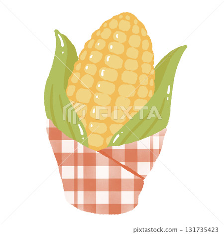 Corn on the Cob Illustration Wrapped in Gingham Cloth Cozy Autumn Harvest Vegetable Hand Drawn Thanksgiving Farm Food Art Corn on the Cob Illustration Wrapped in Gingham Cloth Cozy Autumn Harvest Vegetable Hand Drawn Thanksgiving Farm Food Art 131735423