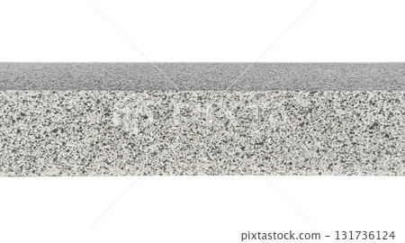 Granite stone surface isolated on transparent background, empty textured platform for product display Granite stone surface isolated on transparent background, empty textured platform for product display 131736124