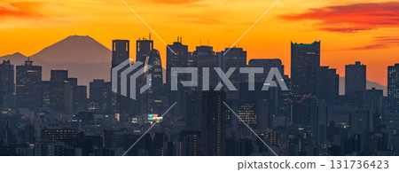 View from Bunkyo Civic Center in Tokyo (towards Shinjuku) 131736423