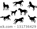 馬剪影圖 131736429