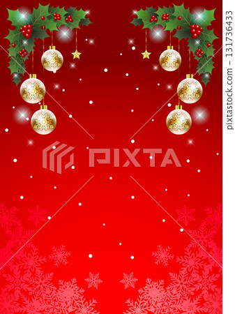 Christmas background 25, illustration, cute, vertical, red, ornament, snowflake 131736433