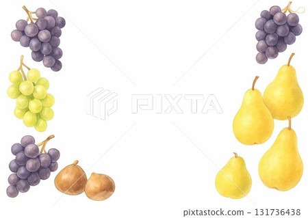 秋季風味插圖集:南瓜、栗子、蘑菇和水果等水彩框架材料 秋季風味插圖集:南瓜、栗子、蘑菇和水果等水彩框架材料 131736438