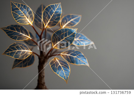 AI generated tree with glowing solar-powered leaves, blending nature and technology. The intricate details of solar cells on the leaves create a futuristic, magical atmosphere. AI generated tree with glowing solar-powered leaves, blending nature and technology. The intricate details of solar cells on the leaves create a futuristic, magical atmosphere. 131736759