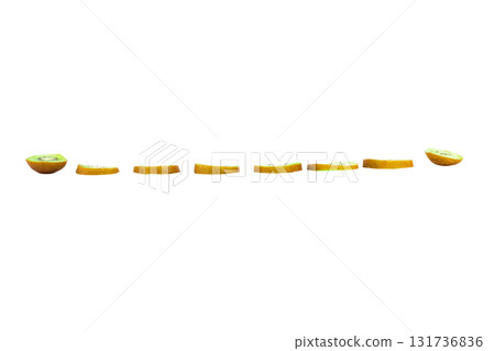 Sliced kiwi fruit isolated on white background Sliced kiwi fruit isolated on white background 131736836