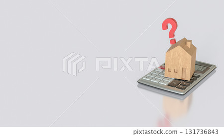 The House on Calculator for Property or real estate concept 3d Rendering. The House on Calculator for Property or real estate concept 3d Rendering. 131736843