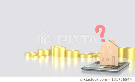 The House on Calculator for Property or real estate concept 3d Rendering. The House on Calculator for Property or real estate concept 3d Rendering. 131736844