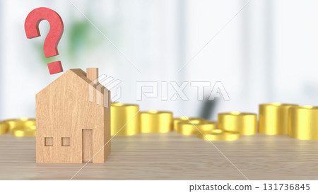 The House on Red Question mark for Property or real estate concept 3d Rendering. The House on Red Question mark for Property or real estate concept 3d Rendering. 131736845
