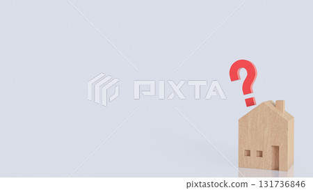 The House on Red Question mark for Property or real estate concept 3d Rendering. The House on Red Question mark for Property or real estate concept 3d Rendering. 131736846