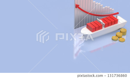 The Ship for Transport or Business concept 3d Rendering. 131736860