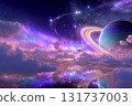 漂浮在太空中的雲和行星 131737003