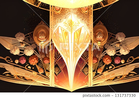 Classical image of aristocrats and royalty stage background style Art Nouveau design frame 131737330