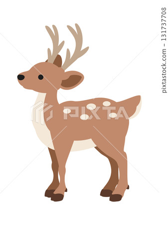 Cute vector illustration of a deer standing sideways Cute vector illustration of a deer standing sideways 131737708