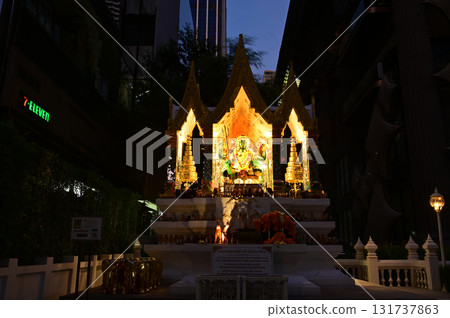 Statue of Thao Ammarinthrathirat is revered as the guardian of Dharma or goodness, whose duty is to protect those with morality and protect the world from evil.  131737863