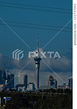 Auckland's Sky Tower seen from a distance, New Zealand Auckland's Sky Tower seen from a distance, New Zealand 131737952