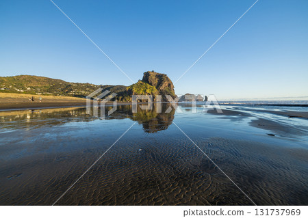 Lion Rock at Piha Beach near Auckland, New Zealand Lion Rock at Piha Beach near Auckland, New Zealand 131737969