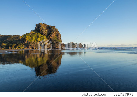 Lion Rock at Piha Beach near Auckland, New Zealand Lion Rock at Piha Beach near Auckland, New Zealand 131737975