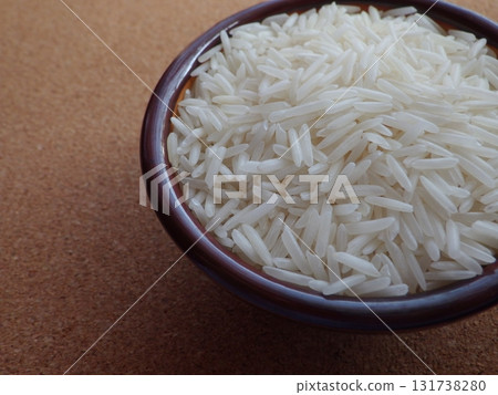 Basmati rice in a small bowl Basmati rice in a small bowl 131738280