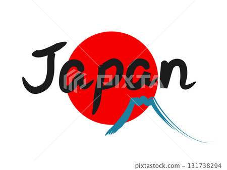 日本國旗和字母“JAPAN”的插圖 131738294