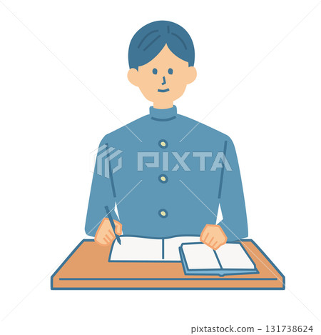 Illustration of a student studying 131738624