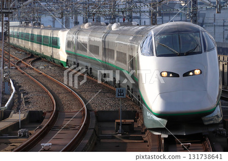 Yamagata Shinkansen E3 Series Silver + Tohoku Shinkansen E2 Series Green Stripe (Coupled operation of two revival trains) 131738641