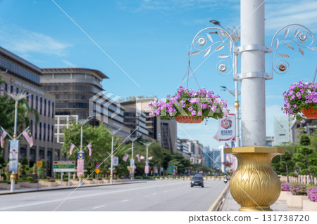 The view from the park street of the tropical flower city 131738720