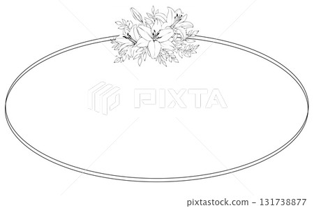 Lily flower decorative frame 131738877