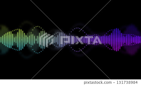 Colorful CG image of sound waveforms 131738984