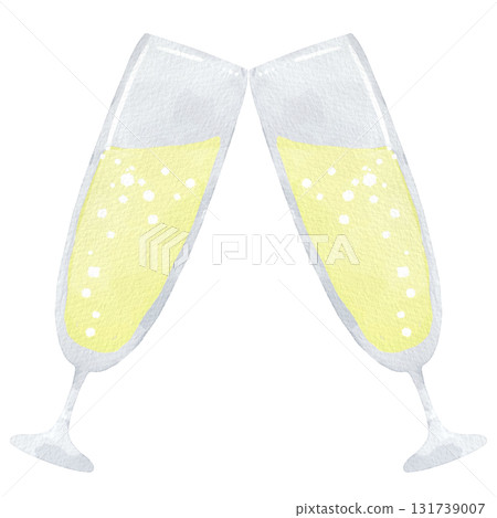 氣泡酒的水彩插圖 氣泡酒的水彩插圖 131739007