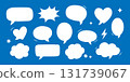 White comic speech bubbles with blue background. Cartoon doodle talk balloons set for chat, comics, and pop art communication design 131739067