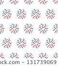 Seamless pattern with playful red and blue fireworks. Vibrant bursts with stars and dots 131739069