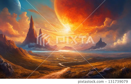 清晨陽光照亮的大教堂 清晨陽光照亮的大教堂 131739079