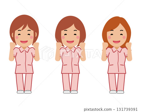 A smiling female nurse in a pink uniform says, "I'll do my best." 131739391