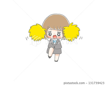 女性辦公室職員用絨球歡呼 131739423