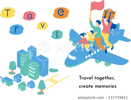 飛機上的一家人 131739951