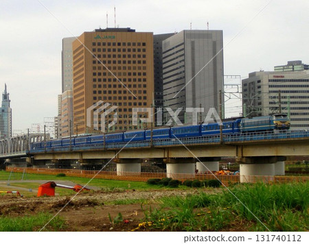 2009.3.11 Blue Train Sleeper Express Fuji/Hayabusa Tokaido Line Rokugo River Bridge 2009.3.11 Blue Train Sleeper Express Fuji/Hayabusa Tokaido Line Rokugo River Bridge 131740112