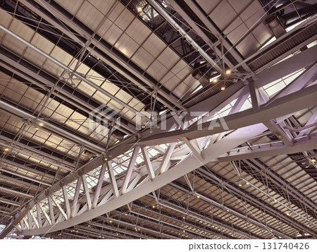 Modern architectural framework with glass and steel structure Modern architectural framework with glass and steel structure 131740426