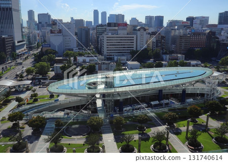 Nagoya's buildings and Oasis 21 (Water Spaceship) 131740614