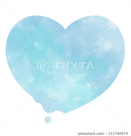 Melting heart watercolor material light blue Melting heart watercolor material light blue 131740874
